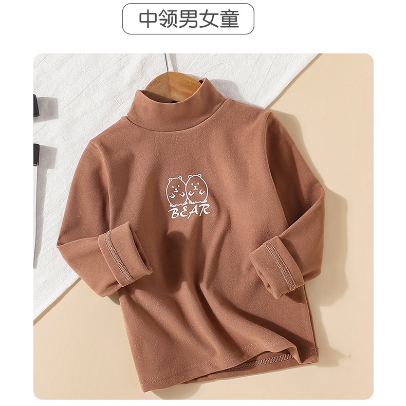 Áo Thun Tay Dài Cổ Cao Hai Mặt 90-160cm Thời Trang Thu Đông Cho Bé