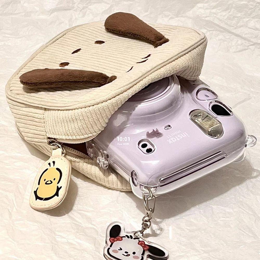 Twinkle pochacco Túi Đựng Mỹ Phẩm / Tiền Xu / Bút Chì Hình Vuông Bằng Vải Nhung Kẻ Thêu Họa Tiết Hoạt Hình pochacco Dễ Thương Cho Bạn Gái