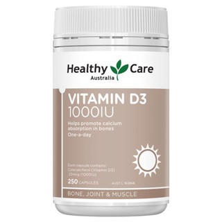 Viên uống bổ sung Vitamin D3 ngừa loãng xương Healthy Care Vitamin D3 1000IU 250 viên