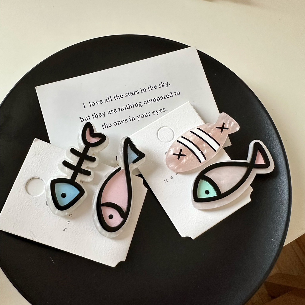 Hoạt Hình Kẹp Tóc Hình Cá Bằng acrylic Cho Bé Gái