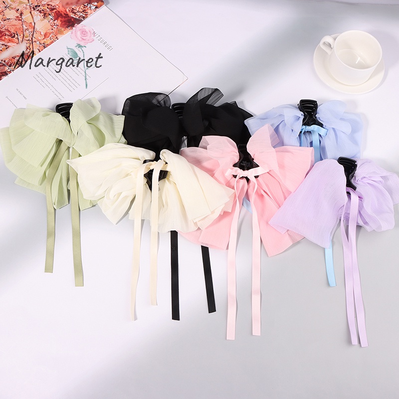 Kẹp Tóc Đính Nơ Ruy Băng Mới Thanh Lịch Cho Nữ