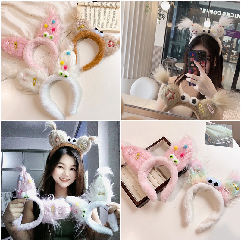 Dễ Thương Băng Đô Cài Tóc Hình Búp Bê Nhồi Bông Đáng Yêu Thời Trang Thu Đông Cho Bé Gái