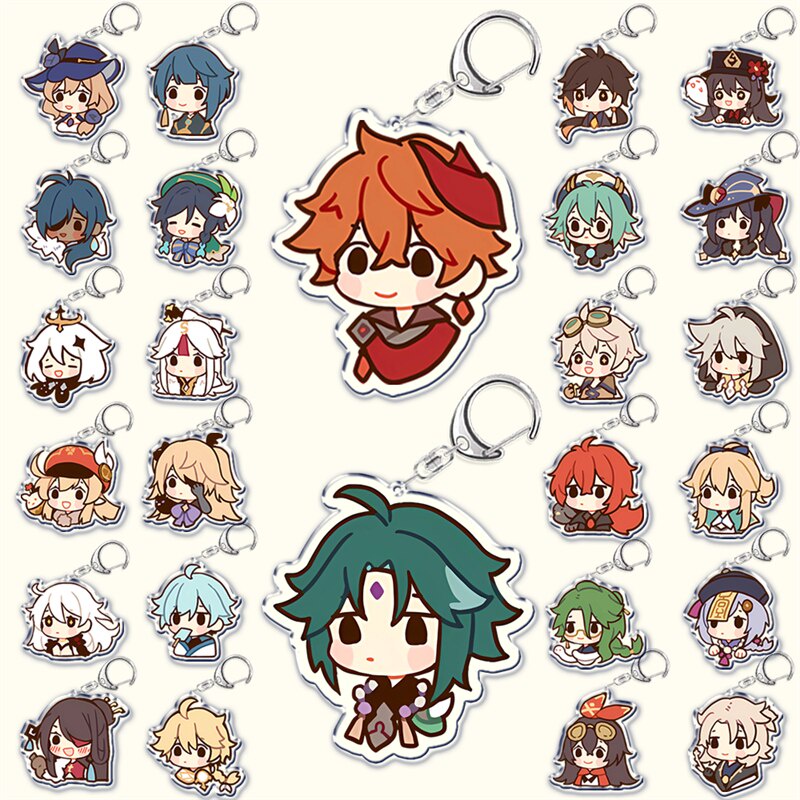 Móc khoá Hot Game Genshin Impact Keychain Raiden Shogun Hutao Kaedehara Kazuha Xiao Yoimiya Cartoon