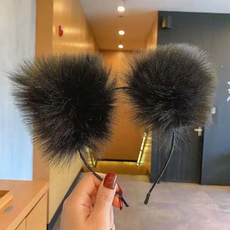 Băng Đô Tai Mèo Bông Dễ Thương Cho Bé Gái