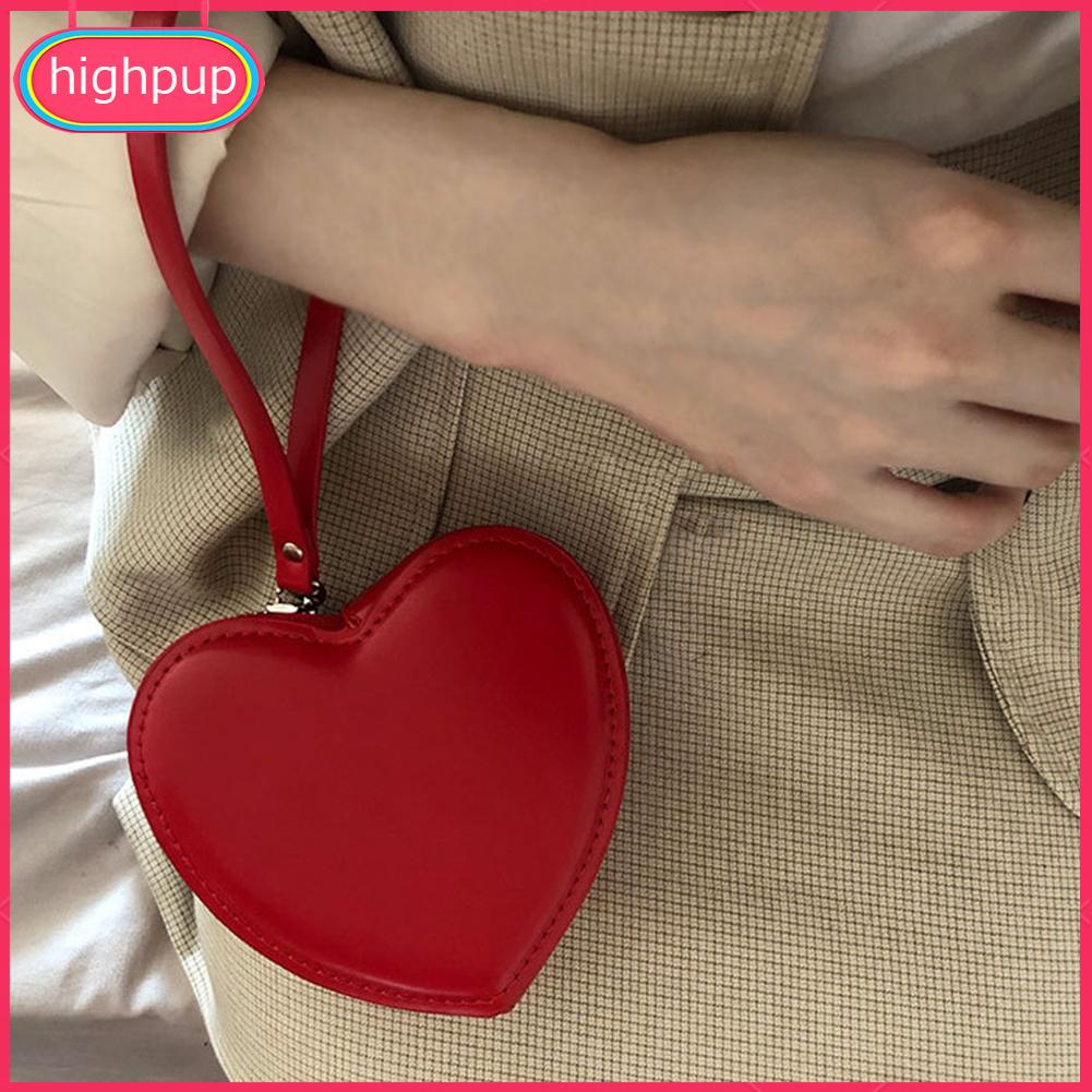 Ví Da mini Cầm Tay Hình Trái Tim Thời Trang Hàn Quốc Cho Nữ