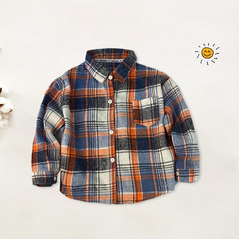 Catimini áo sơ mi trẻ em Áo sơ mi kẻ sọc bé trai mùa thu mới Có thể dùng làm áo khoác Có thể mặc như lớp bên trong