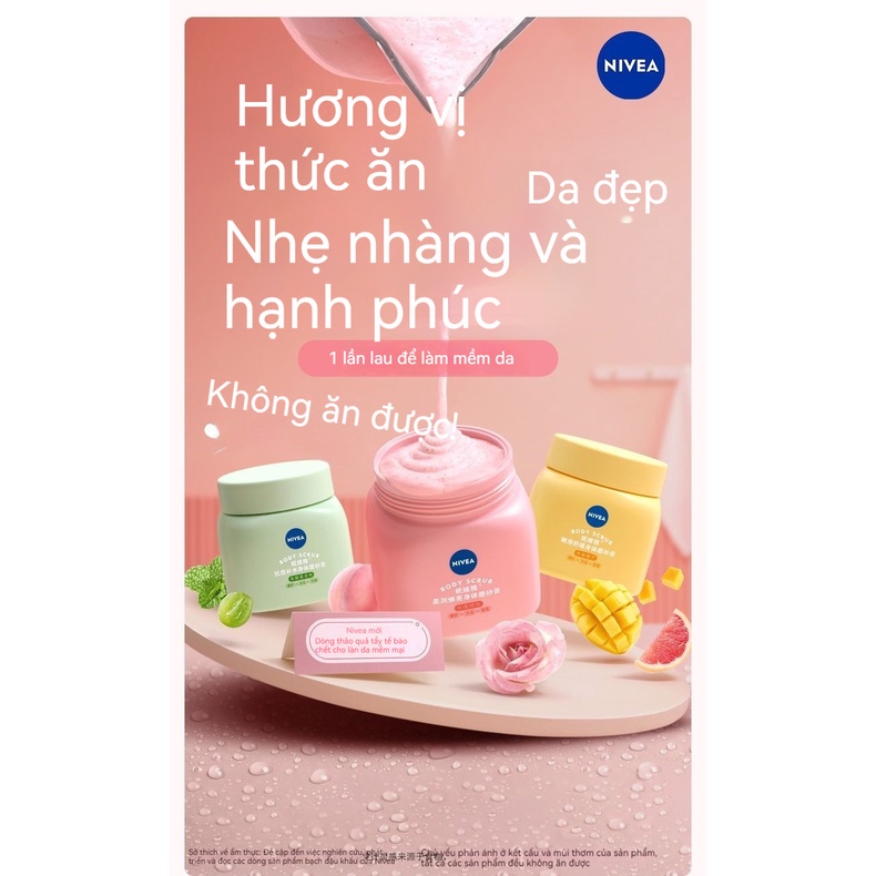 Nivea Đậu khấu Scrub Hydrating Nhẹ nhàng tẩy tế bào chết cơ thể trẻ hóa Bath Scrub