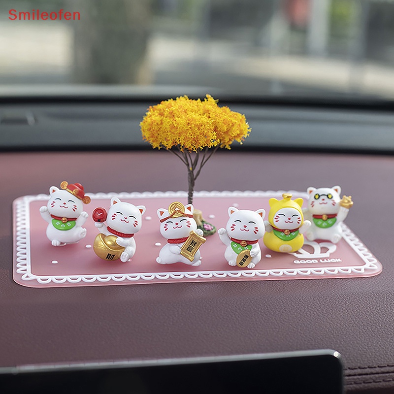 Tượng Mèo mini Bằng Nhựa resin Dễ Thương Trang Trí Xe Hơi Mới