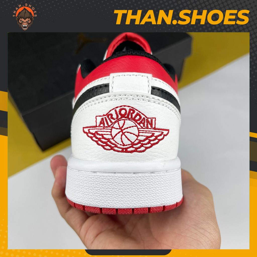 Giày JD1 Low White Univeristy Red, JD1 Thấp Trắng Đỏ Móc Đen Bản Cao Cấp - Than.Shoes
