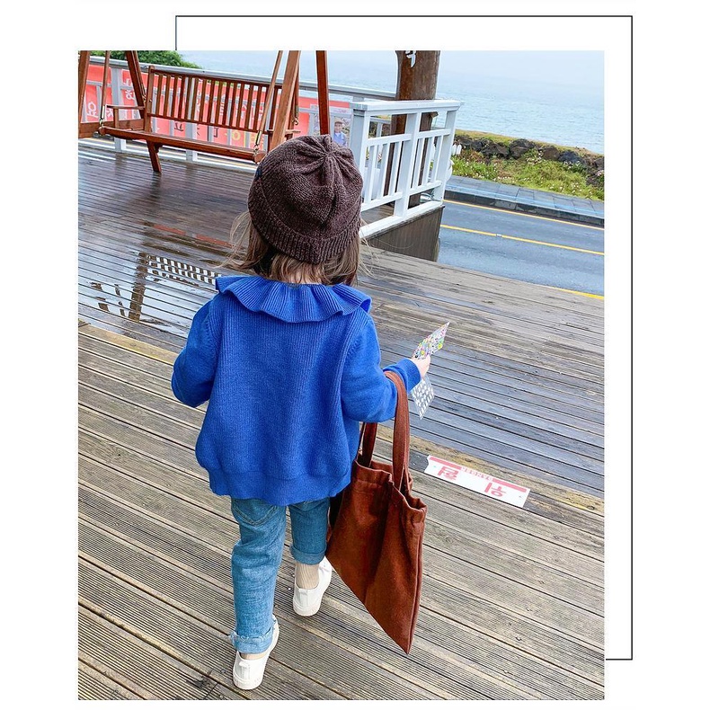 Áo Khoác cardigan Len Dệt Kim Thời Trang Xuân Thu Dành Cho Bé Gái