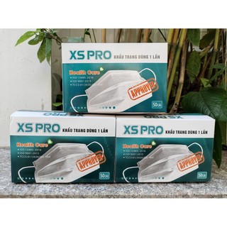 Khẩu Trang Y Tế XS PRO 4 Lớp Màu Trắng (Hộp 50 Cái) -Thehuyshop