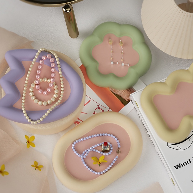 Khuôn silicone Hình oval Làm Khay Cuộn resin diy