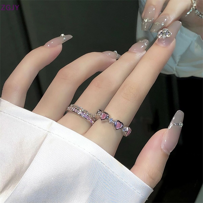 Terokk Nhẫn Hở Hình Trái Tim Phong Cách gothic Thời Trang Cho Nữ Mới