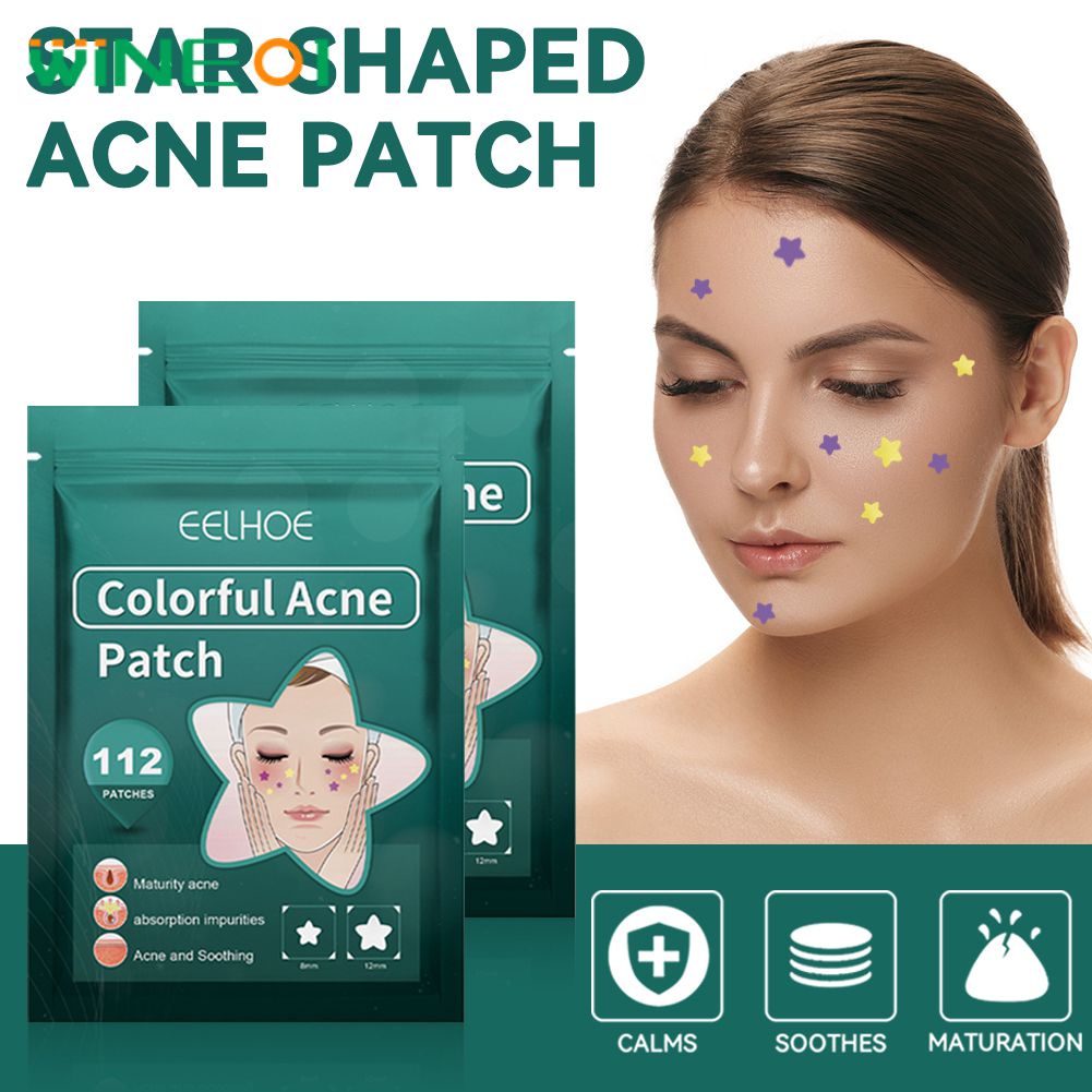 Eelhoe 112 miếng dán Star Acne Patch Điều trị vết thâm Phục hồi da không thấm nước Chiết xuất từ cây trà Thành phần tự nhiên Làm mờ vết thâm và che phủ vết mụn rượu vang01