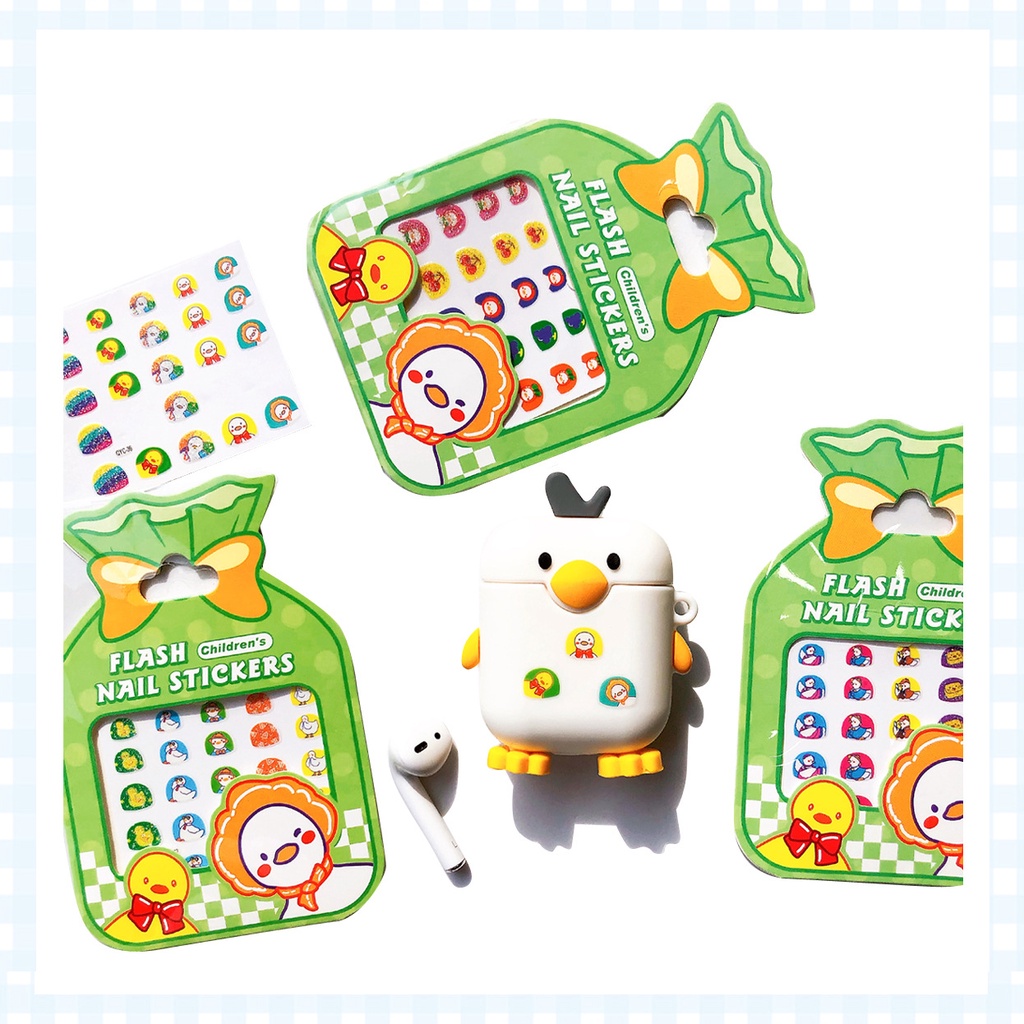 Miếng Dán Trang Trí Móng Tay Họa Tiết Hoạt Hình 3d Lấp Lánh Dễ Thương tz063