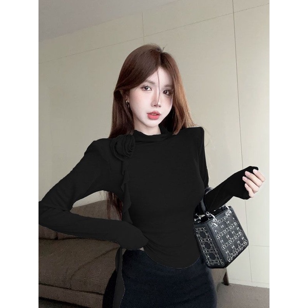 Hàng Có Sẵn] Áo Thun Tay Dài Đơn Giản Dễ Phối Đồ Phong Cách Hàn Quốc