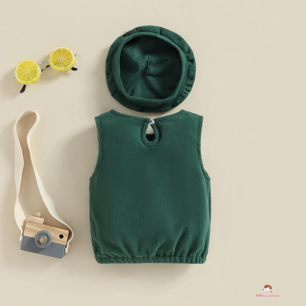 Bộ Trang Phục Hóa Trang halloween Gồm Áo Sát Nách Họa Tiết Trái Bơ + Nón Cho Bé