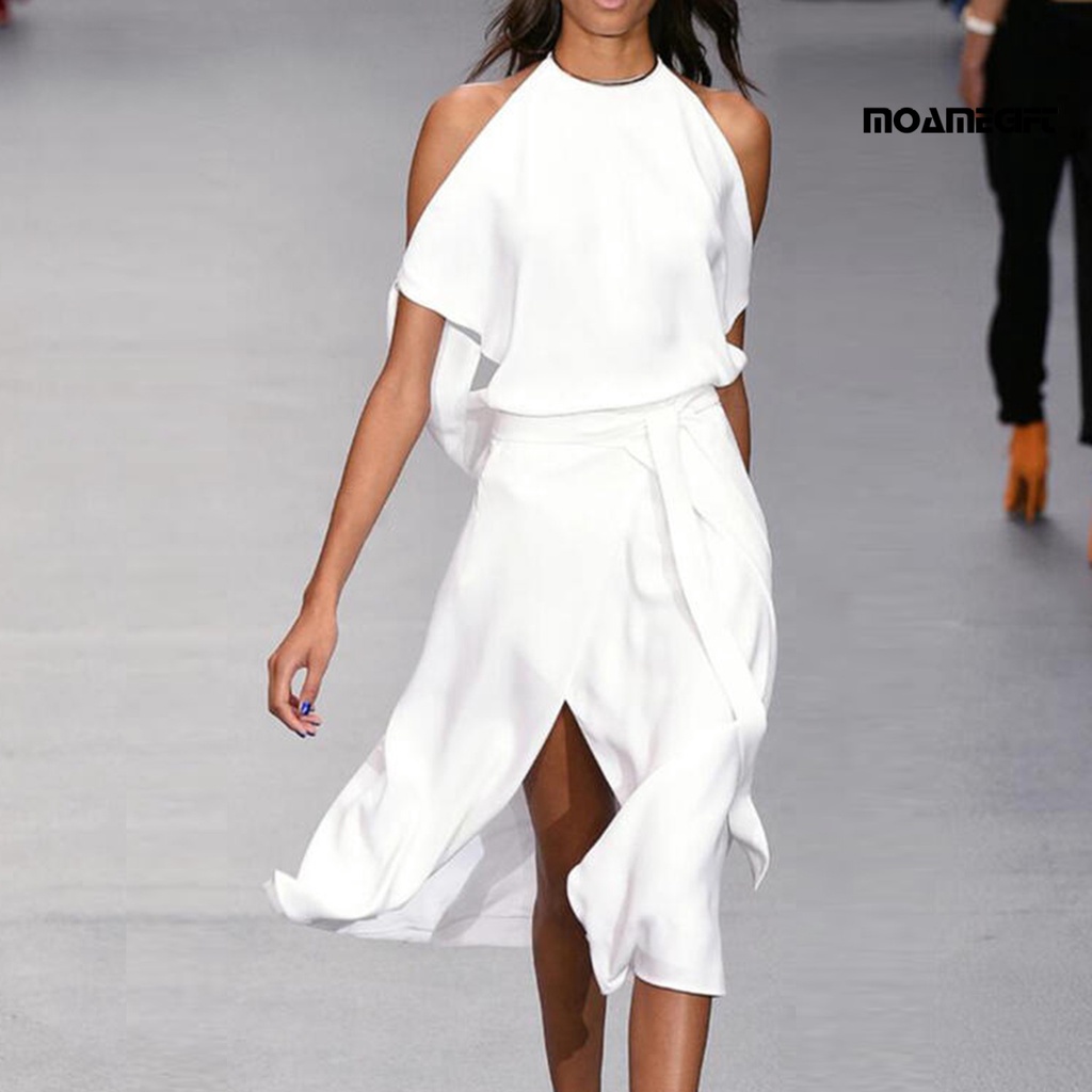 Đầm Dài Dáng Rộng Hở Vai Thanh Lịch Đơn Giản Dành Cho Nữ