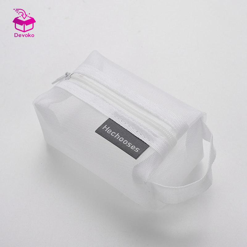 Túi dây kéo mỹ phẩm bằng lưới Nylon Hộp đựng bút chì đơn giản cho văn phòng tại nhà