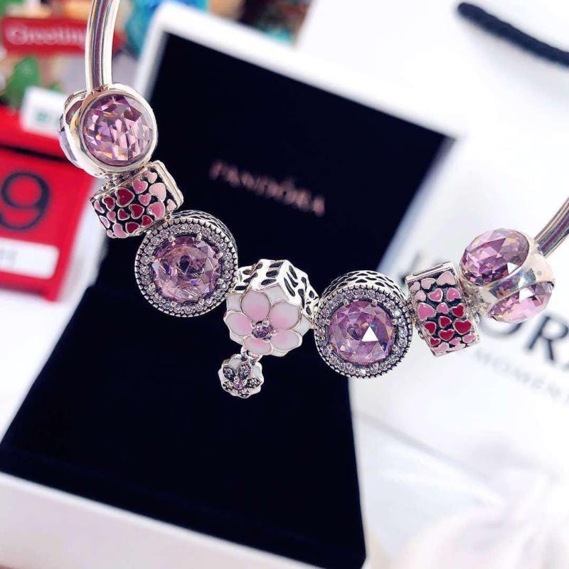 Kljl0 Chuỗi Hạt Ba Mặt Bằng Bạc sterling Màu Trơn Mắt Mèo Phù Hợp Cho pandora