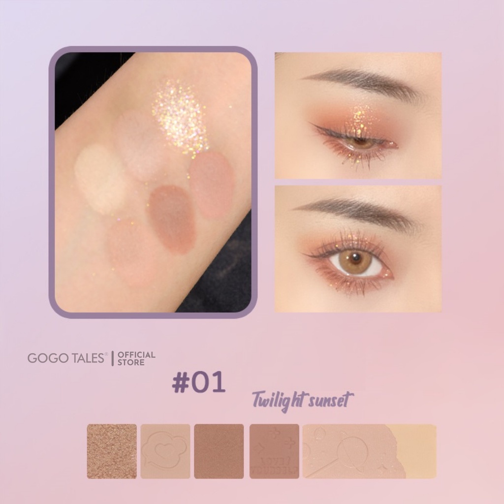 Phấn mắt gogo tales 6 ô nội địa trung chính hãng Bảng mắt Chamm nhiều màu  lâu trôi Bubble Gum Mini eye Shadow GT297 .