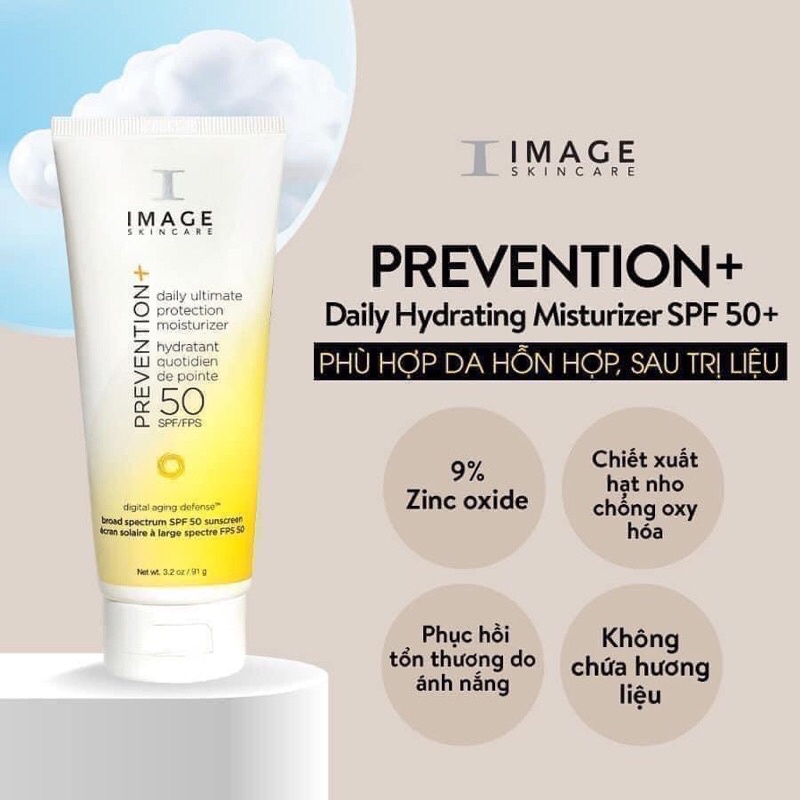 Kem chống nắng Image Skincare PREVENTION+ Daily Ultimate Protection Moisturizer SPF50 & Matte SPF30 91g 170g