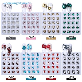 Set 20 hạt đá 3d nhiều màu đính móng nghệ thuật diy vn
