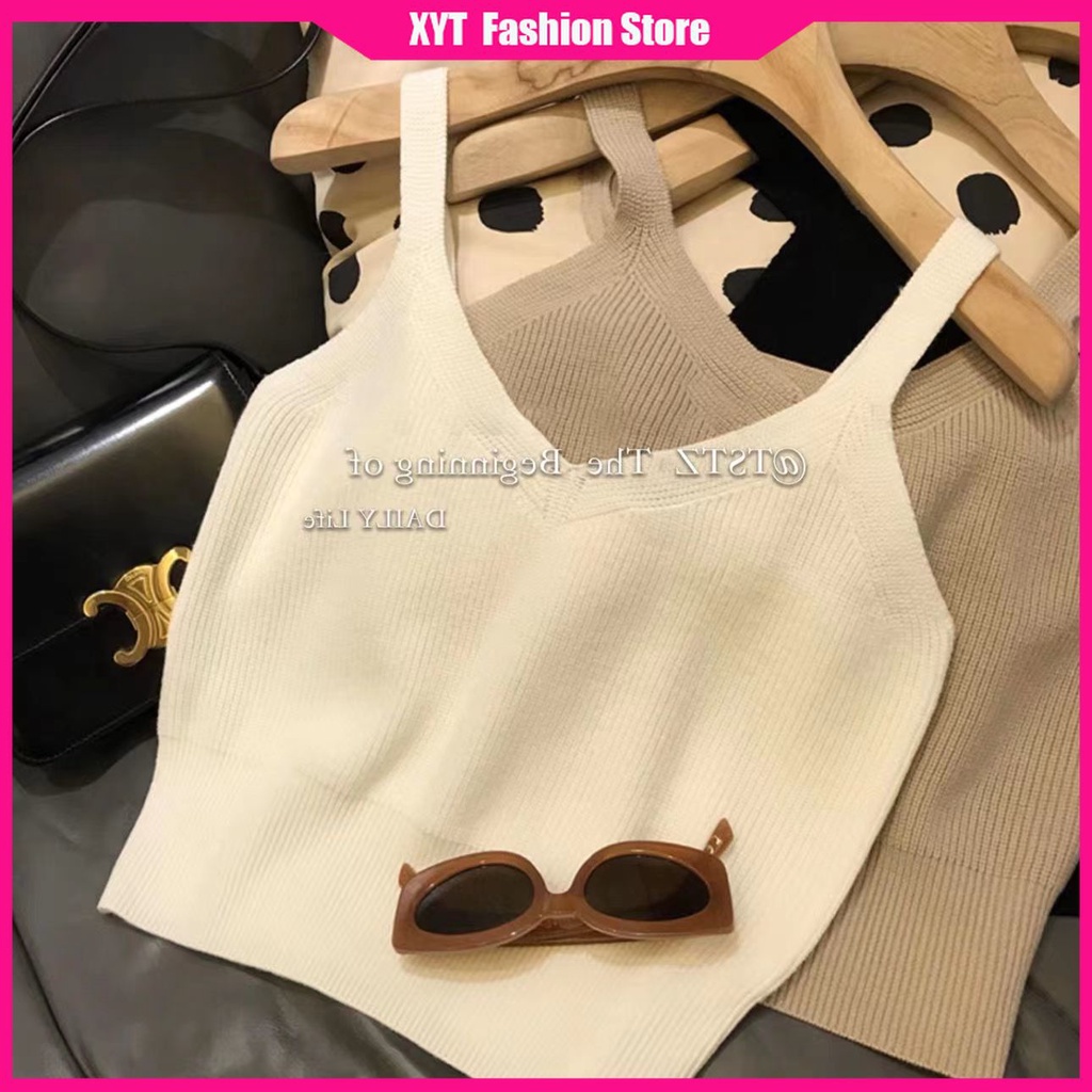 Áo Hai Dây Dệt Kim Kẻ Sọc Màu Sắc Tương Phản Thời Trang Cho Nữ Size 35-60kg