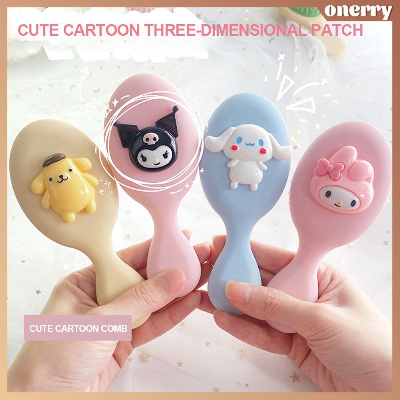 Sanrio Air Cushion Lược Cinnamoroll Kuromi Hoạt Hình Dễ Thương Pudding Chó Dễ Thương Di Động Massage Hàn Quốc Lược Chải Tóc