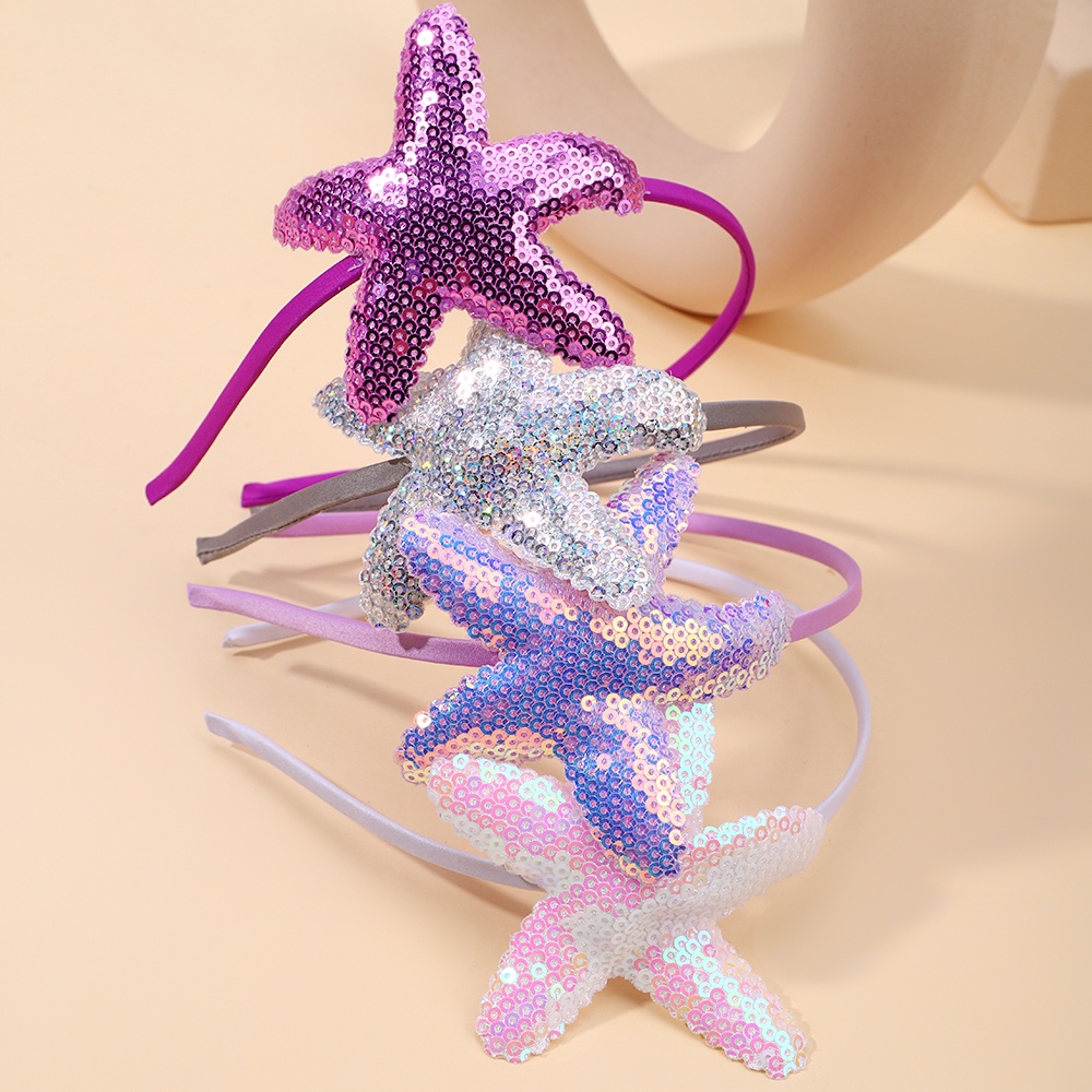 1 Băng Đô Cài Tóc Hình Sao Biển Hoạt Hình Đính Kim Sa Lấp Lánh Cho Bé Gái