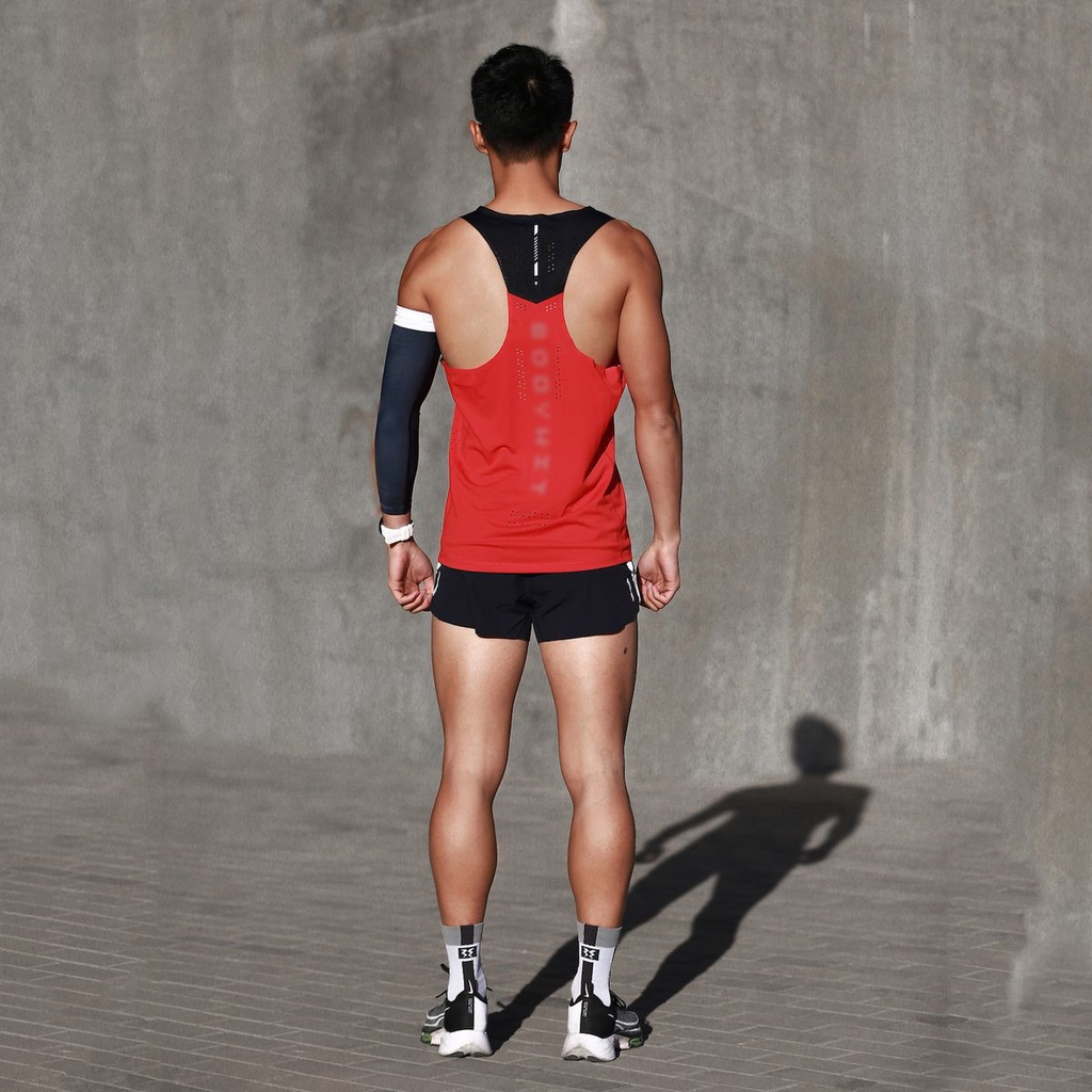 Áo Thun Thể Thao Mùa Hè 2023 Sát Nách Phối Lưới Thoáng Khí Siêu Nhẹ Màu Đỏ Đen Thế Hệ Thứ Hai Cho Nam