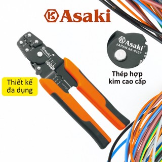 Kìm bấm và tuốt dây điện đa năng 8,5"/212mm asaki ak-9107