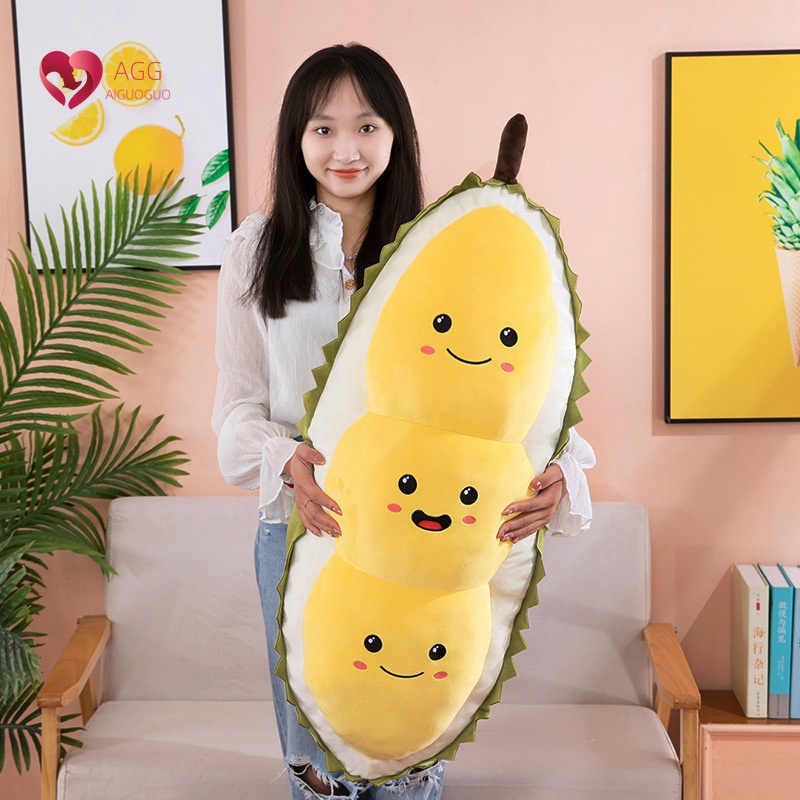 Dễ thương Gối Đậu Sầu Riêng Đồ Chơi Sang Trọng Ngôi Nhà Dễ Thương Búp Bê Trái Cây Gối Dài Bạn Gái Món Quà Sinh Nhật