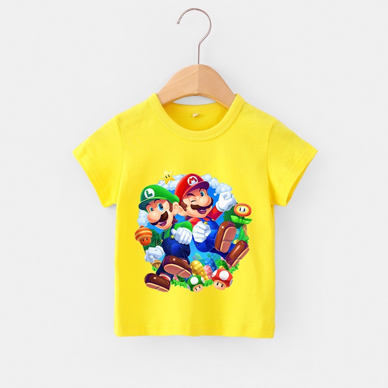 Áo thun trẻ em MARIO 3D, 8 màu áo, đầy đủ size có big size, áo thun cho bé Cotton, Màu khác nhắn shop