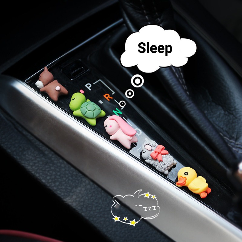 1 Phụ Kiện Trang Trí Mini Kiểu Dáng Động Vật Hoạt Hình Dễ Thương Cho Xe Hơi