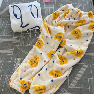 Sanrio Quần Ngủ Lông Cừu San Hô Mềm Mại In Hình shin kitty shin-chan Dễ Thương Cho Nữ