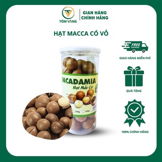 Hạt macca sấy nguyên vỏ tôm vàng - hộp 500g
