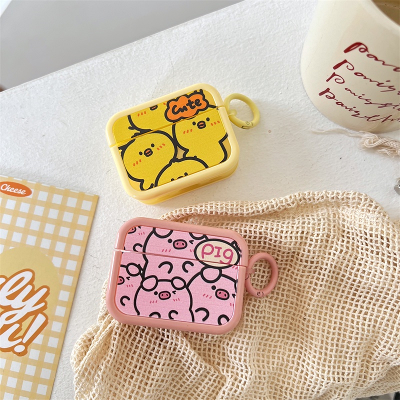 Vỏ Bảo Vệ Hộp Sạc Tai Nghe bluetooth Không Dây airpods1 / 2 3 pro pro2 air pods pro 3 Hình Gà / Heo Dễ Thương Ốp