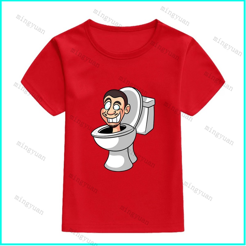 Áo Thun Tay Ngắn In Hình Mingyuan Skibidi Toilet Cho Thanh Thiếu Niên