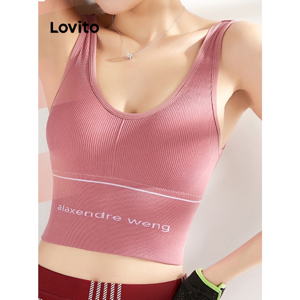 Áo lót thể thao Lovito màu trơn cơ bản thường ngày cho nữ LNA27250