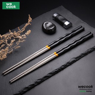 Set 10 đôi đũa Inox 304 không gỉ tay cầm sáng tạo chất liệu kháng khuẩn chống trơn chịu nhiệt cao cấp KOOBEE