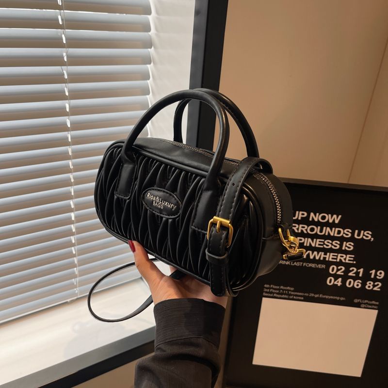 Túi Đeo Chéo Vai Xếp Ly Bằng Da pu Phong Cách retro Thời Trang 2023 Dành Cho Bạn Nữ