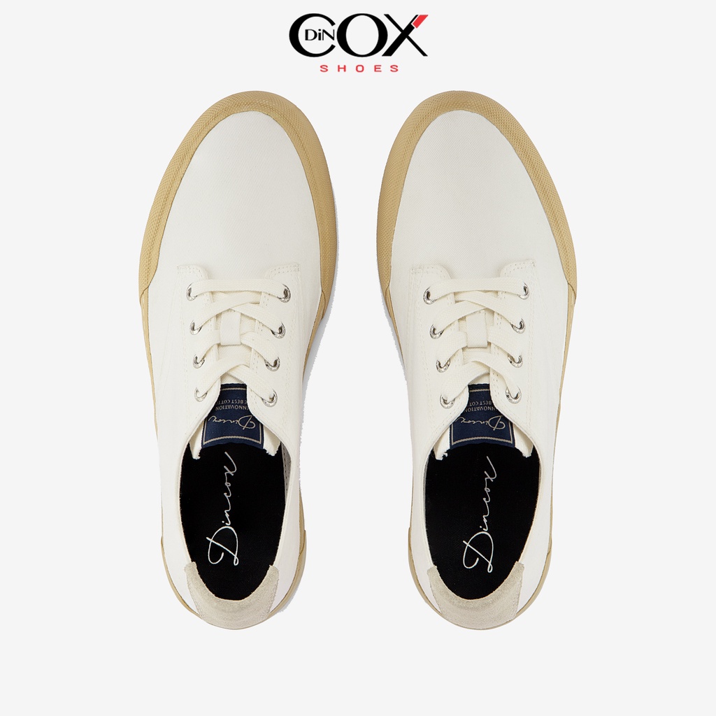 Giày Sneaker Dincox Vải Canvas Nam Nữ E22 White
