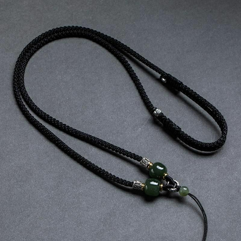 Dây Đeo Cổ Dệt Tay Mặt Đá Ngọc Bích pixiu guanyin 9.26 Dành Cho Nam Và Nữ