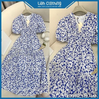 [Có sẵn] Min studio - Váy maxi hoa nhí cổ tim chun eo chất thô, váy bầu #D937320