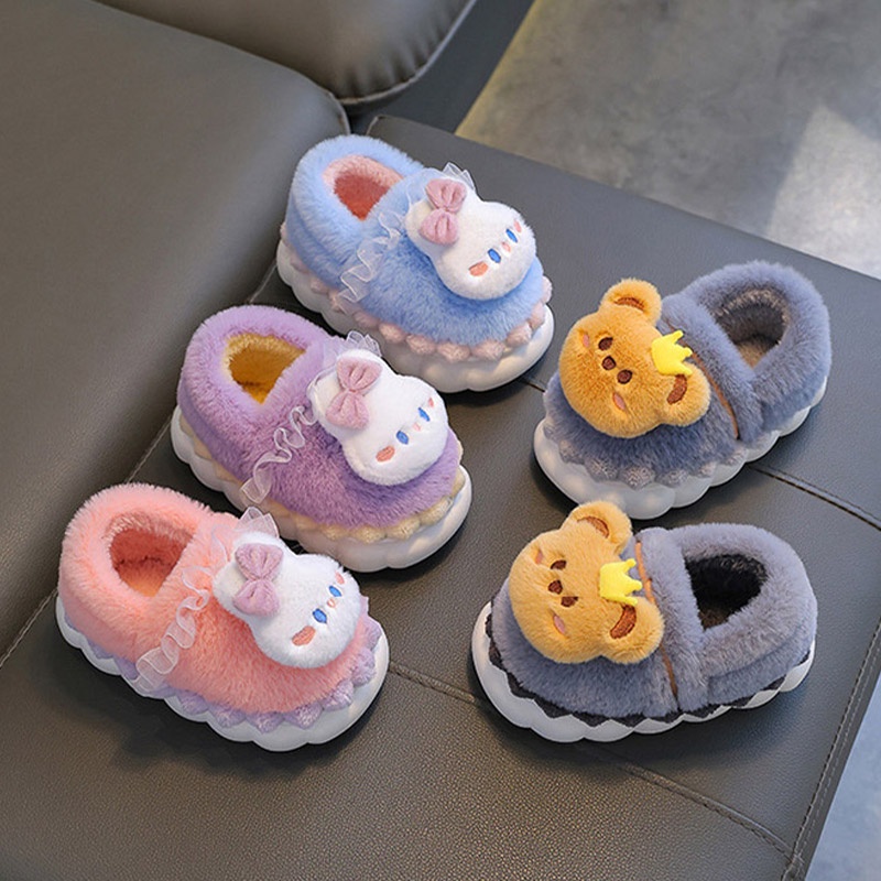 Dép Bông Đi Trong Nhà Hình Thỏ Dễ Thương Cho Bé