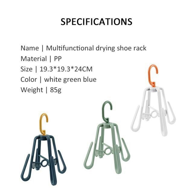 Móc phơi giày đa năng 4 chấu xoay 360 độ thông minh chuyên dụng - Móc treo giày dép xoay kiểu chữ A