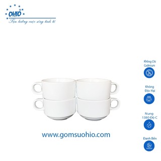 Chén Cà Phê 7.5 cm (125ml) Sứ Trắng OHIO