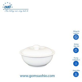 Thố sup sứ trắng ohio, dùng dựng sup, canh... đồ dùng bàn ăn.