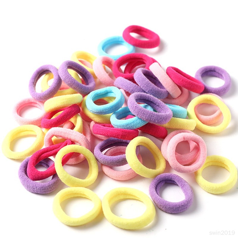 Set 50 Dây Thun Cột Tóc Co Giãn Nhiều Màu
